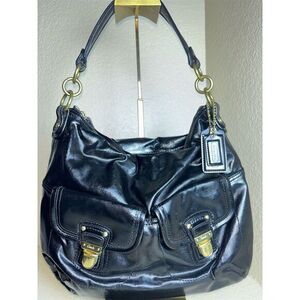 Coach Daisy Black Glossy Hobo Bag